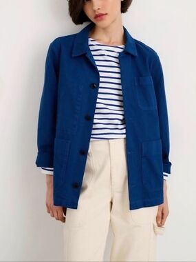 Alex Mill Women’s Britt Work Jacket in Recycled Denim Cobalt Blue Size S